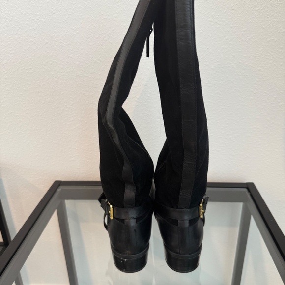 LAUREN RALPH LAUREN Marion -W Women’s Black Leather & Suede Zip Riding Boot 9W - Picture 10 of 16